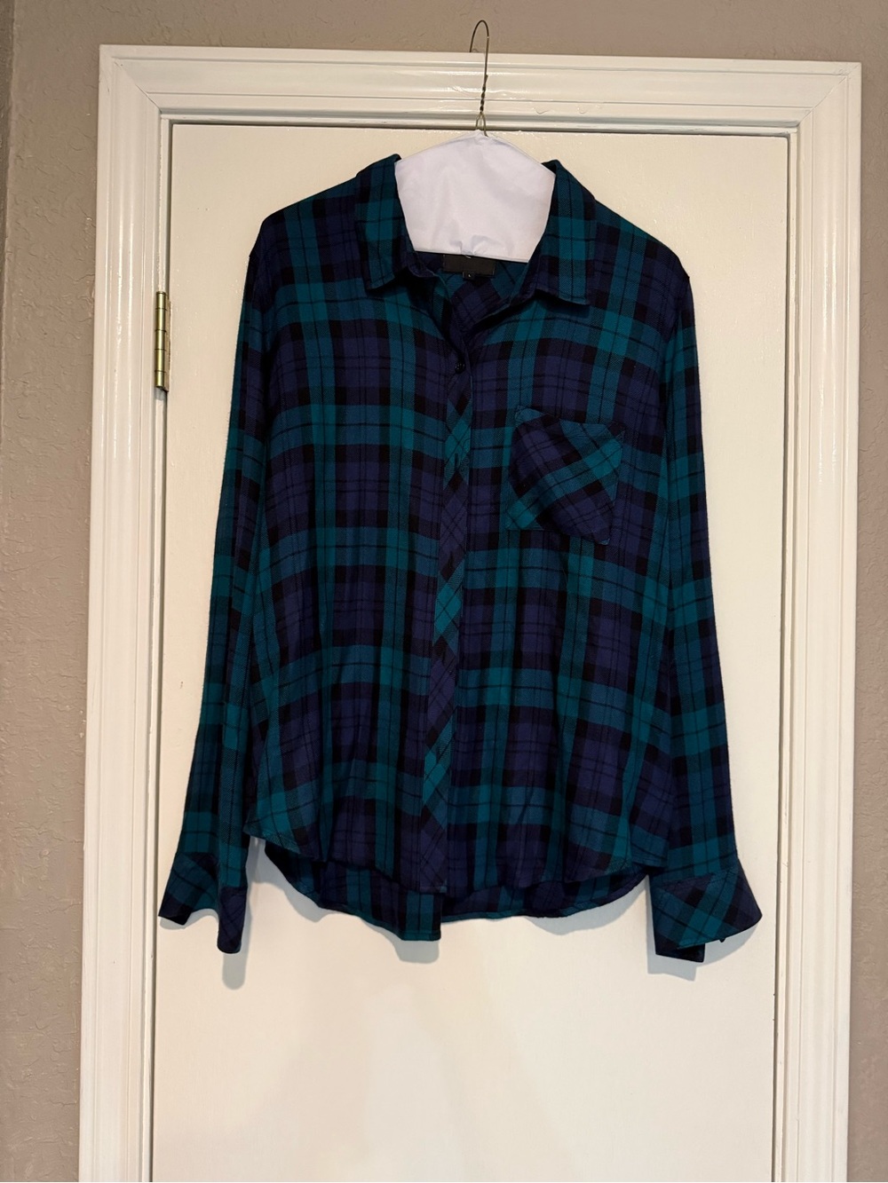 Rails Plaid Button-Down Shirt in Navy & Teal